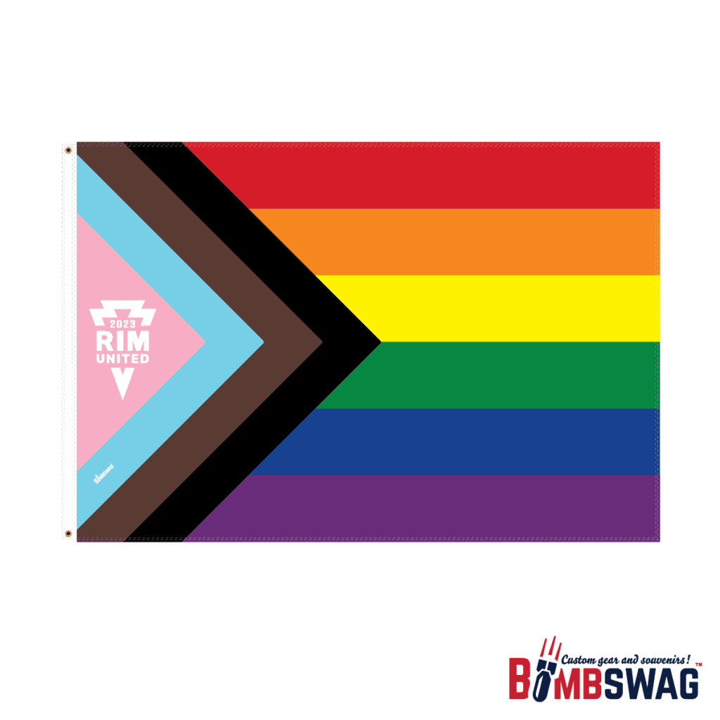 rim united lgbtq+ progress pride flag double sided