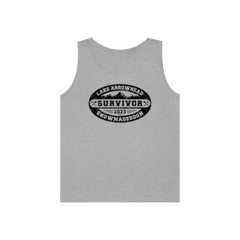lake arrowhead tank top with our 2023 snowmageddon survivor design